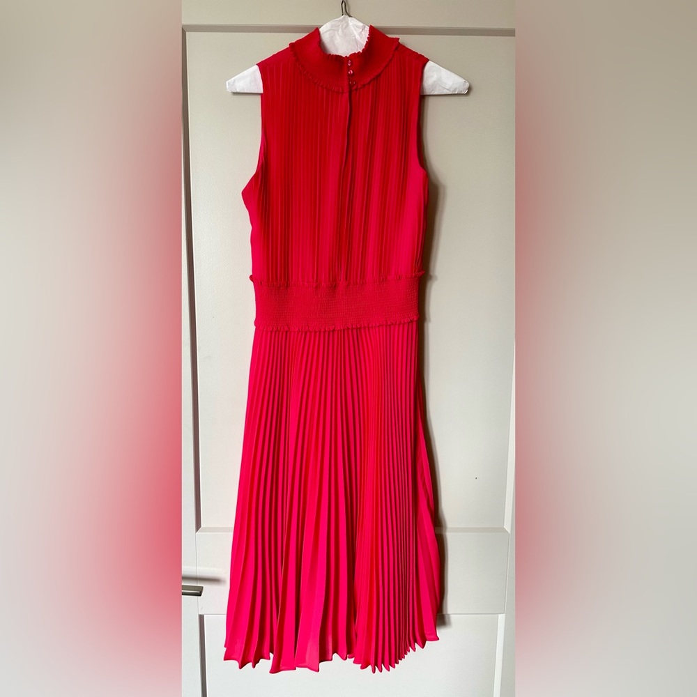*worn once* Nanette Lepore pleated blouson dress in hot pink